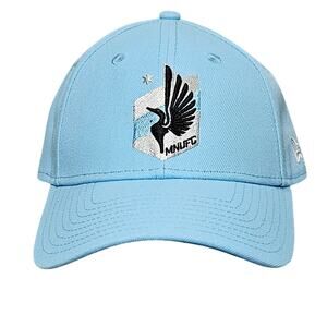 Minnesota United FC Hat New Era 9Forty Adjustable Sky Blue Black Crest MLS